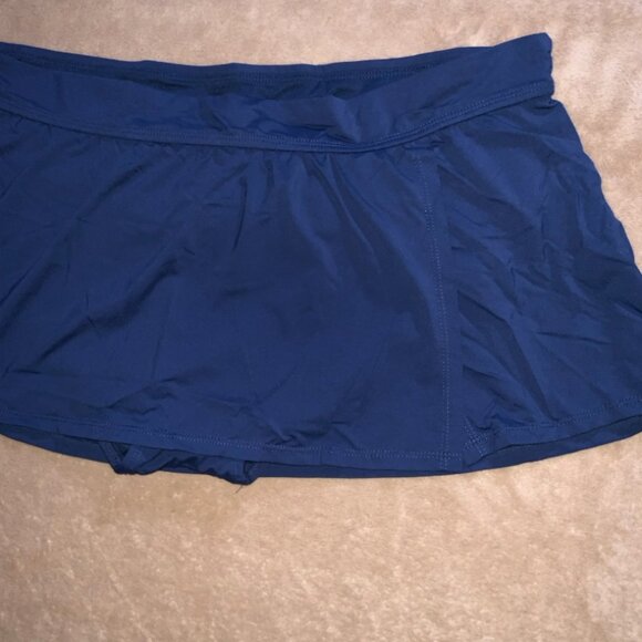 Catalina Women Sz XL (16-18W)‎ Navy Blue Slit Skort Bikini Swim Bottom (Q) - Picture 3 of 7